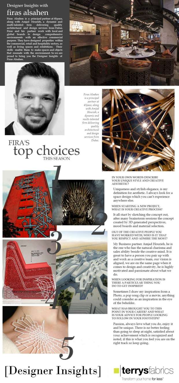 Interior Designer Insights with Firas Alsahin by Terryfabrics